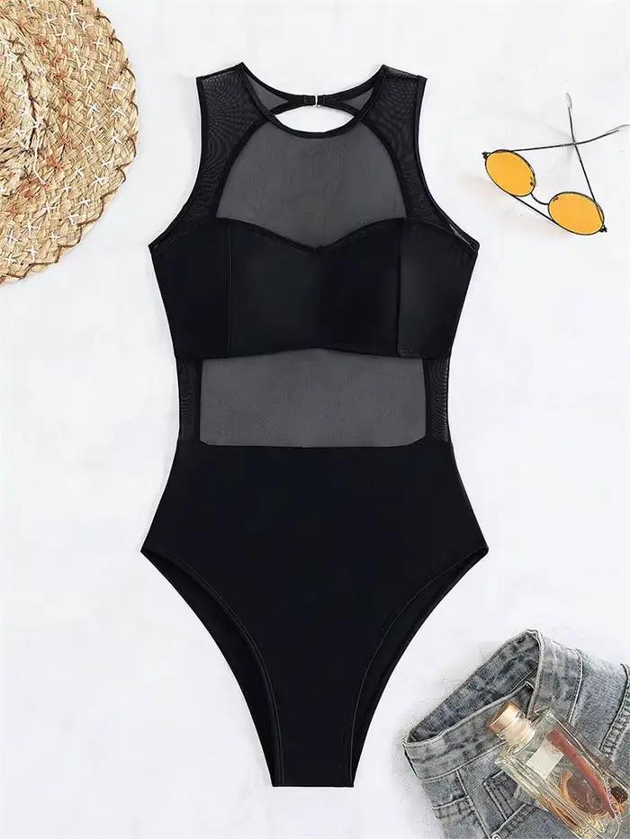 Maillot de bain une pièce sexy transparent 2026 pour femme