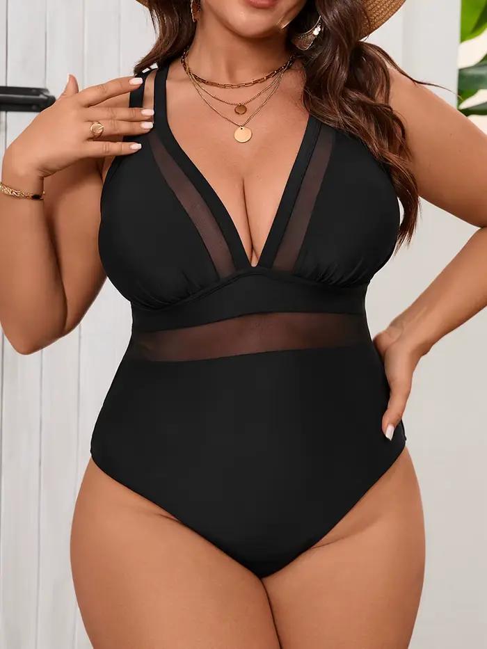 Maillot de bain une pièce noir pour femme