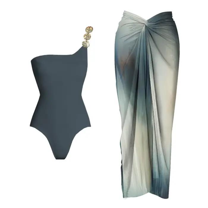 2026 Ensemble de maillot de bain 2 pièces push-up avec jupe longue