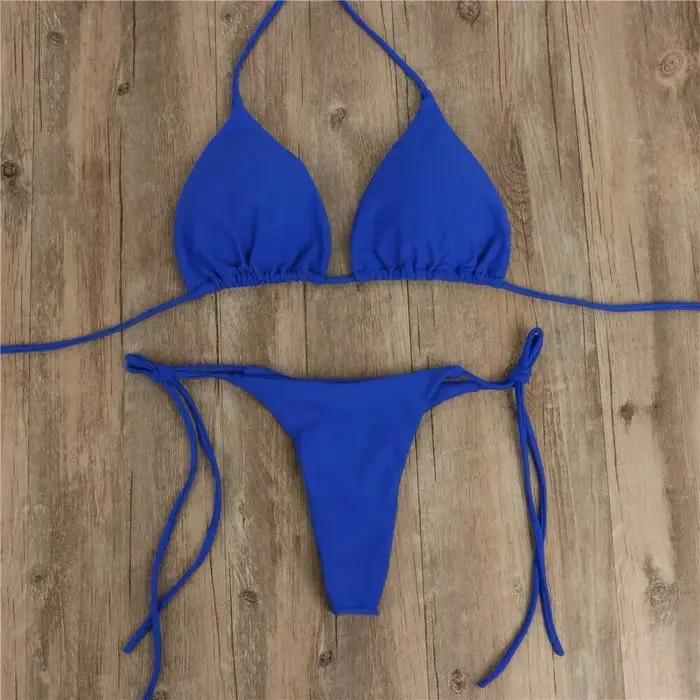 Femmes string Bikini ensemble côté cravate Sexy maillot de bain Style bandeau