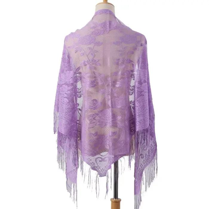 Accessoires de mariage avec pompon, châle ajouré multicolore pour femme, châle de mariée, cape de soirée pour bal et fête