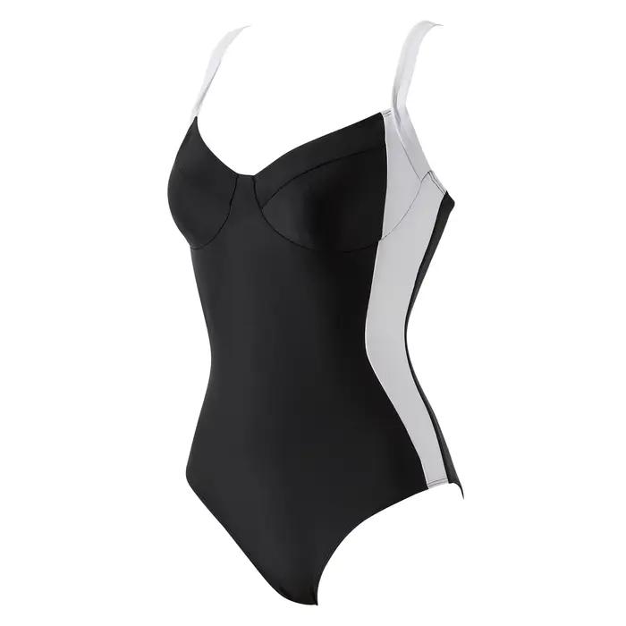 Contrôle du ventre noir fronde façonnage une pièce maillot de bain ensemble femmes Boho