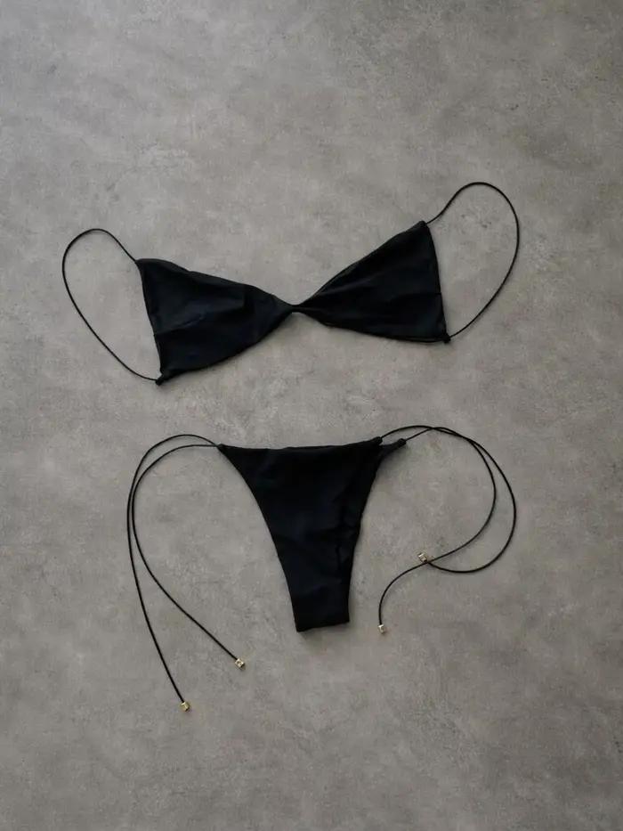 Maillot de bain micro bikini sexy à bretelles pour femme, bandeau, tenue de plage 2026