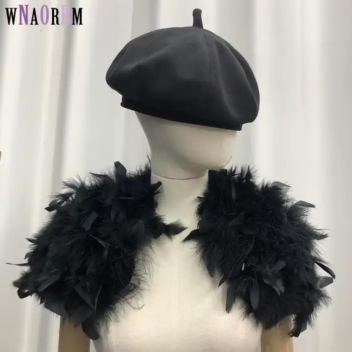 Élégant châle en plumes véritables pour femmes, mariées, accessoires de mariage, châle de fête de mariage toutes tailles, multicolore, très vendu