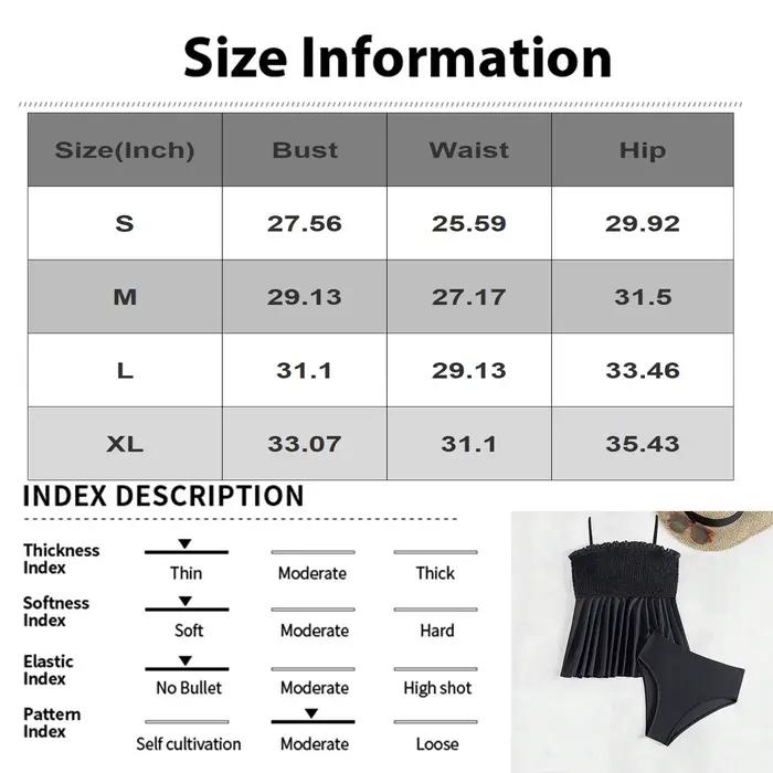 Ensemble Tankini 2 Pièces Uni Grande Taille pour Femme