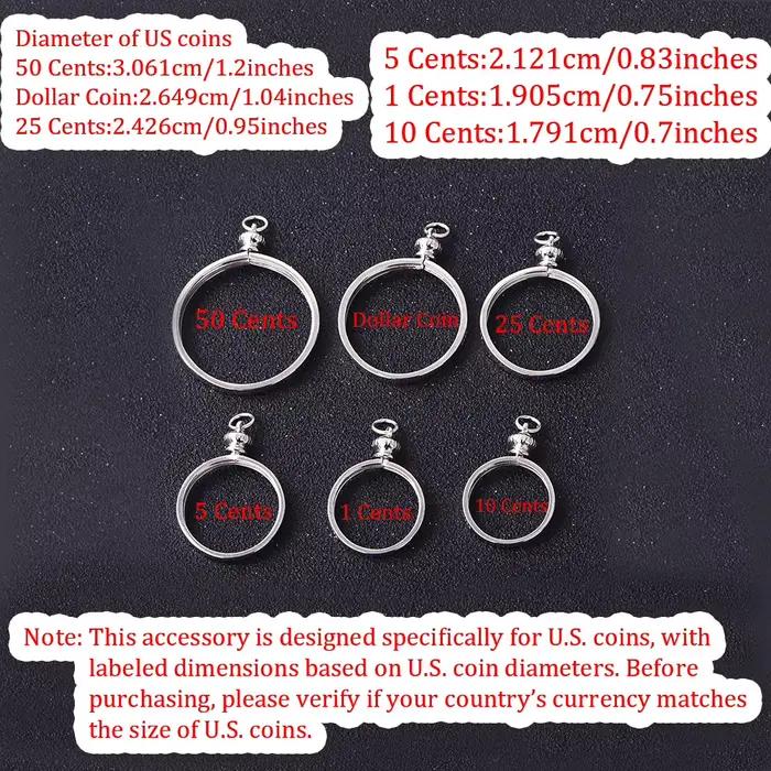 Base de pendentif de lunette de pièce de monnaie pour pièces de monnaie américaines et européennes – Réglage de bijoux à bricoler soi-même, cadre de pendentif en argent, support vierge, fournitures de