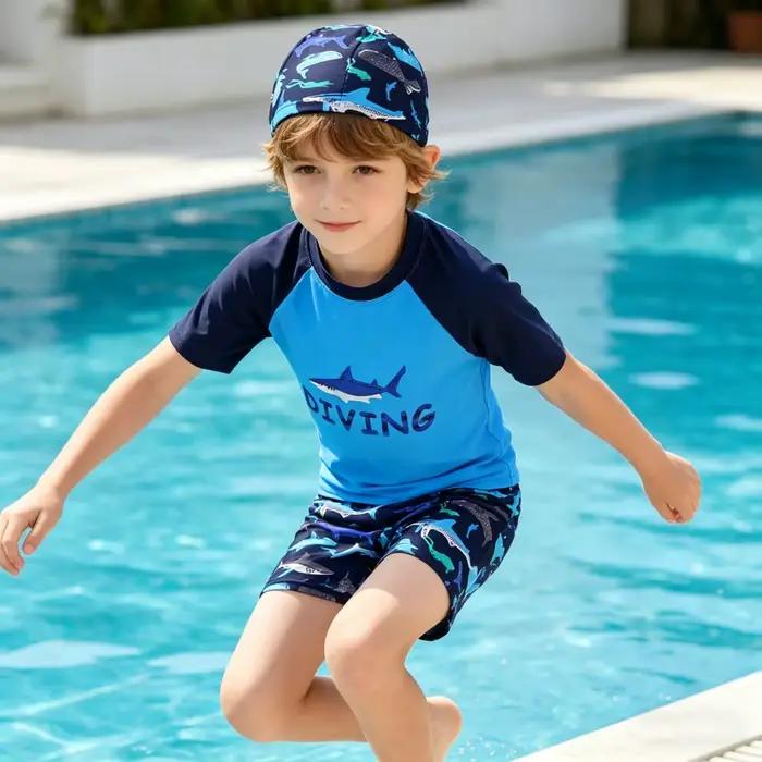 Maillots de bain pour enfants garçons motifs dessins animés polyester ajustement parfait plage surf activités estivales