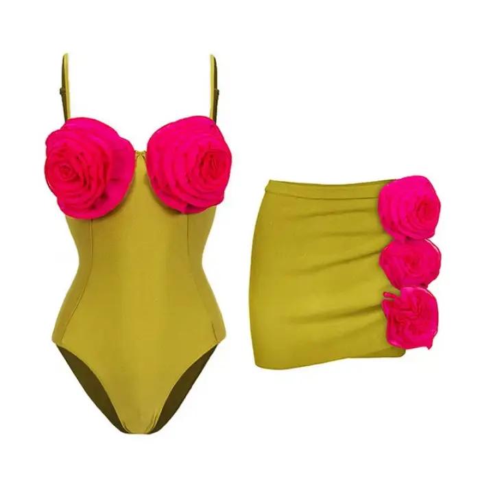 Maillot de bain à fleurs 3D pour femmes
