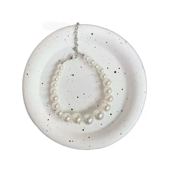 Collier de perles de luxe pour chien, accessoires de toilettage pour fête de mariage, réglable, bijoux pour petits chiens et chats