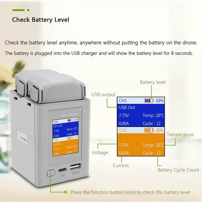 Pour DJI Mini 4 Pro/Mini 3 Pro majordome de charge affichage numérique Hub de charge batterie chargeur Intelligent accessoires de Drone