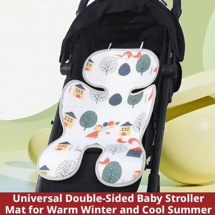 Coussin de siège de poussette pour bébé, nouveau coussin frais et respirant, coussin de siège de chariot double face pour nourrissons, accessoires universels pour poussette de bébé