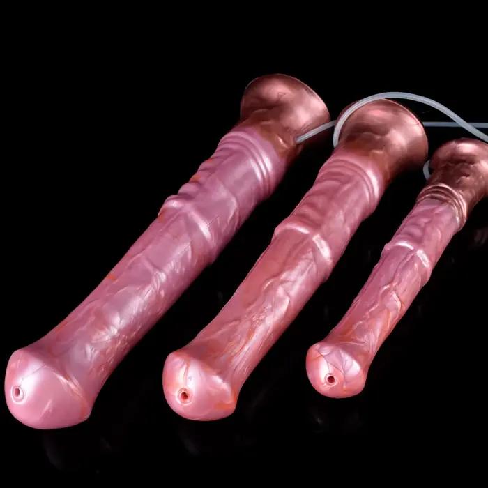 ELKKOST 3 taille S M L Long Silicone fantaisie écureuil cheval gode avec ventouse éjaculation pénis jouets sexuels pour femmes hommes