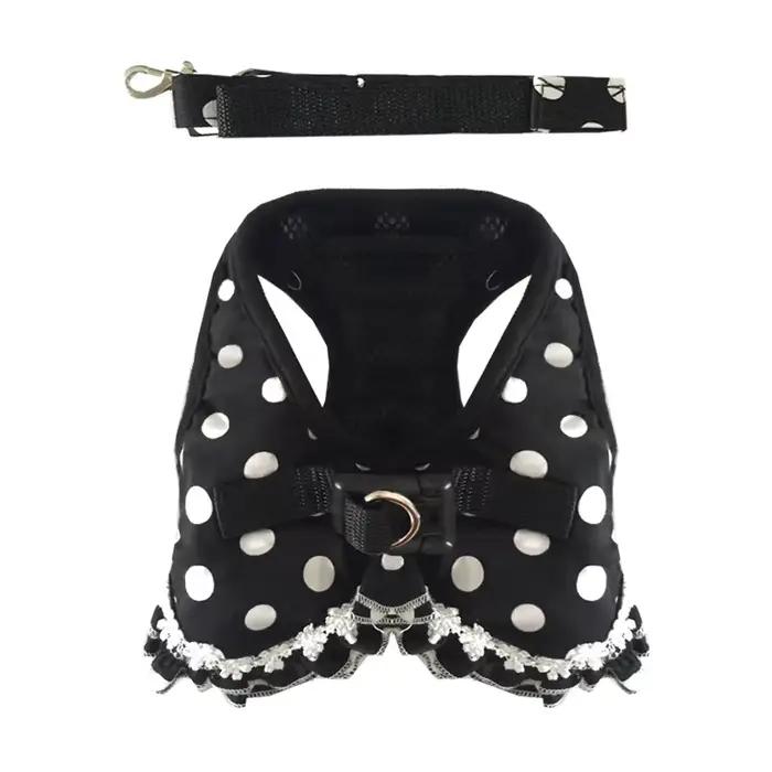 Ensemble collier et laisse pour chien, design à pois de luxe, fournitures pour petits chiots, accessoires pour chihuahua, poitrine SFP, mignon