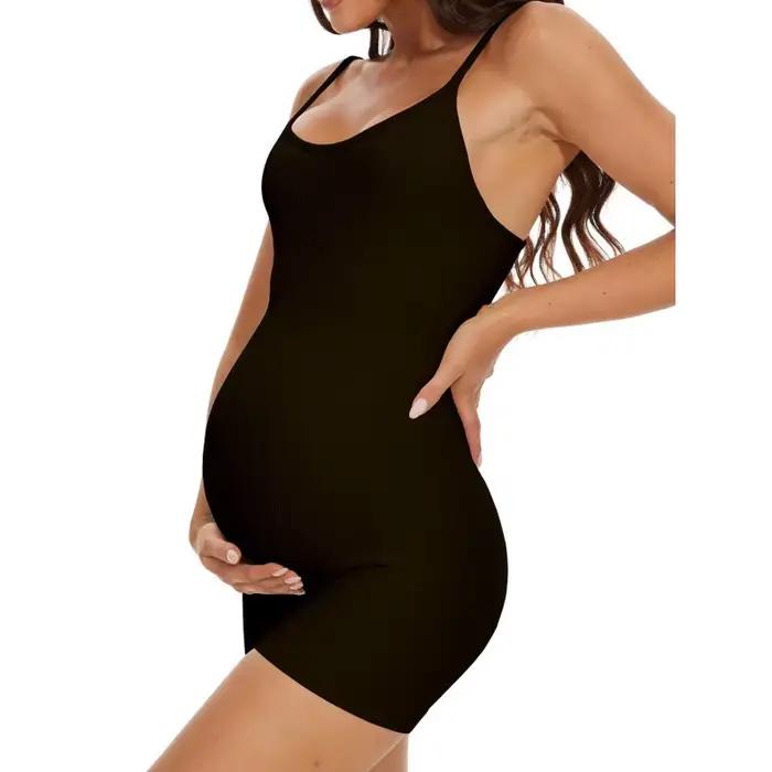 Maillot de bain une pièce côtelé de maternité 2025 – Été – Extensible et très confortable avec bande de soutien pour le