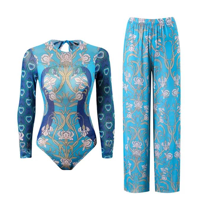 Maillot de bain une pièce à manches longues transparent UPF50 2026 pour femmes