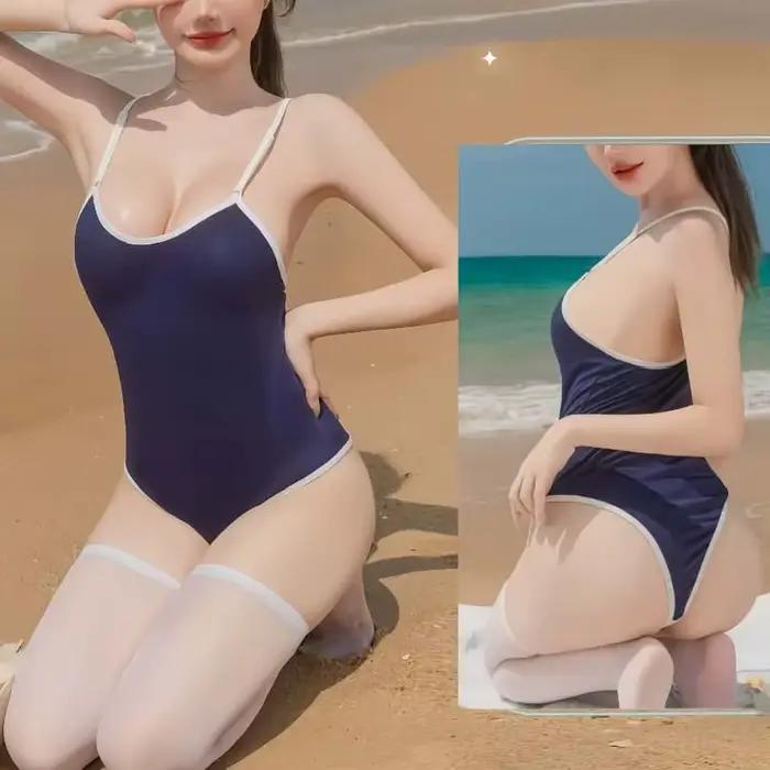 NEWBatteries-Maillot de bain de style japonais pour femmes