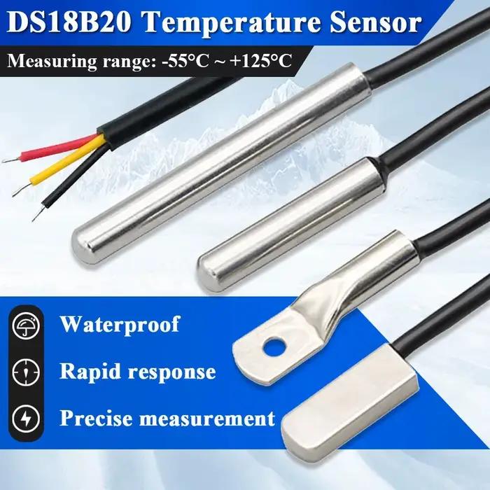 Capteur de température en acier inoxydable 304, sonde DS18B20, câble de capteurs étanches à la poussière, longueur 1m, 6x30mm, OD 3.0mm