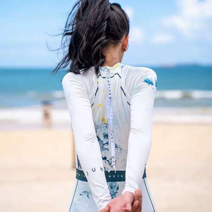 Aux- june-Maillot de bain une pièce imprimé pour femme