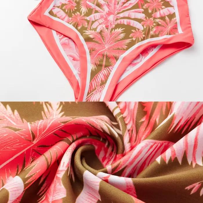 Nouveau Maillot de Bain Une Pièce Rétro 2026 avec Jupe et Bretelles Imprimé Floral pour Femme