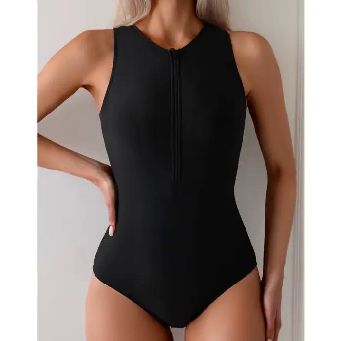 Fermeture éclair Sexy maillots de bain une pièce femmes fermé