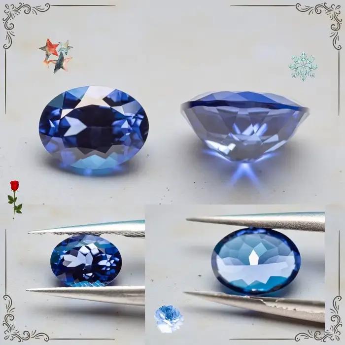 Saphir ovale de laboratoire bleu royal, pierre précieuse non montée pour bijoux, certificat AGL sélectionnable