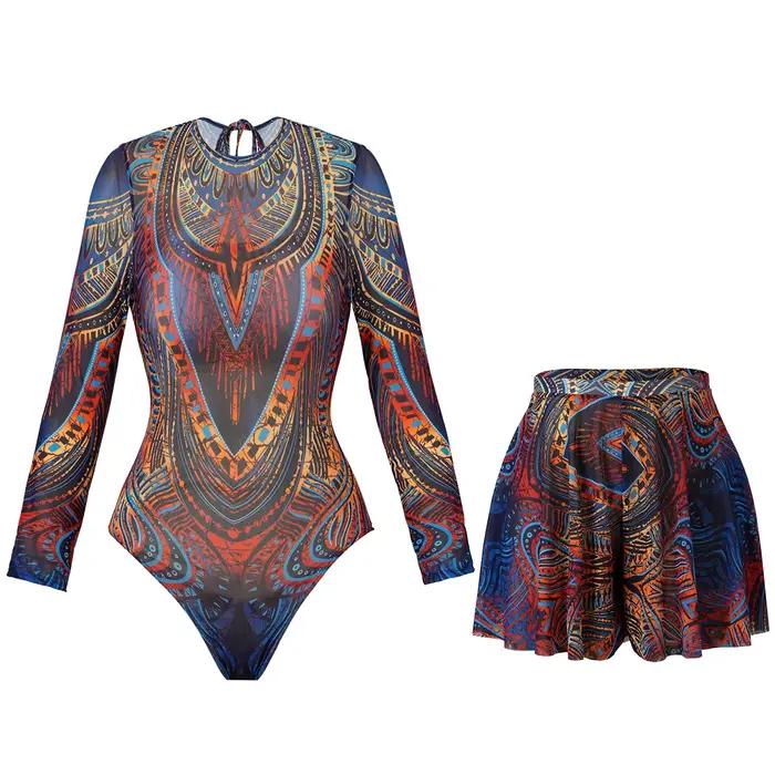 Maillot de bain en maille avec pantalon Long