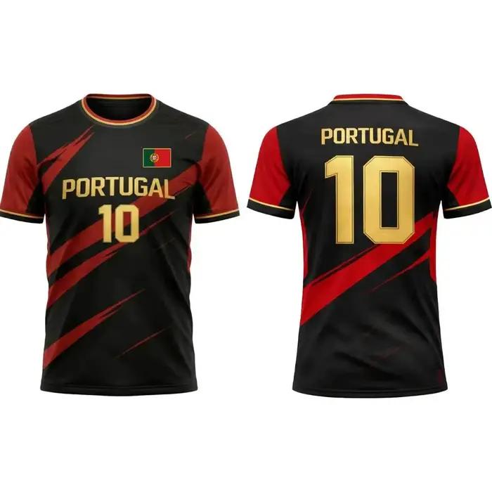 Maillot de l'équipe nationale de football du Portugal, séchage rapide, adapté aux enfants et aux adultes, idéal pour les sports de plein air.