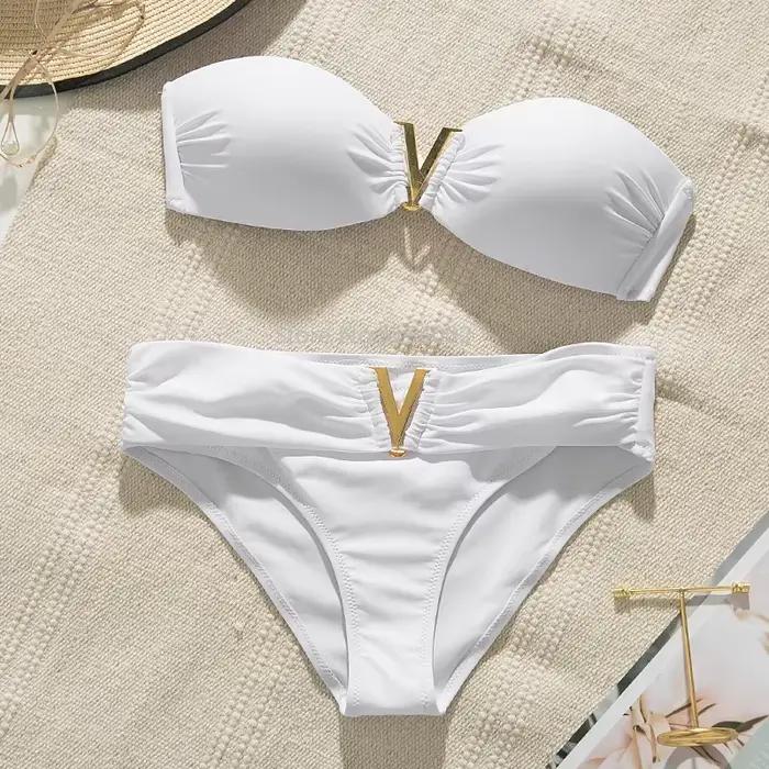 Maillot de bain push-up blanc pour femme