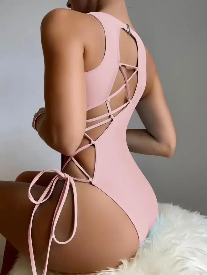 Maillot de bain une pièce sexy vert néon pour femme 2026