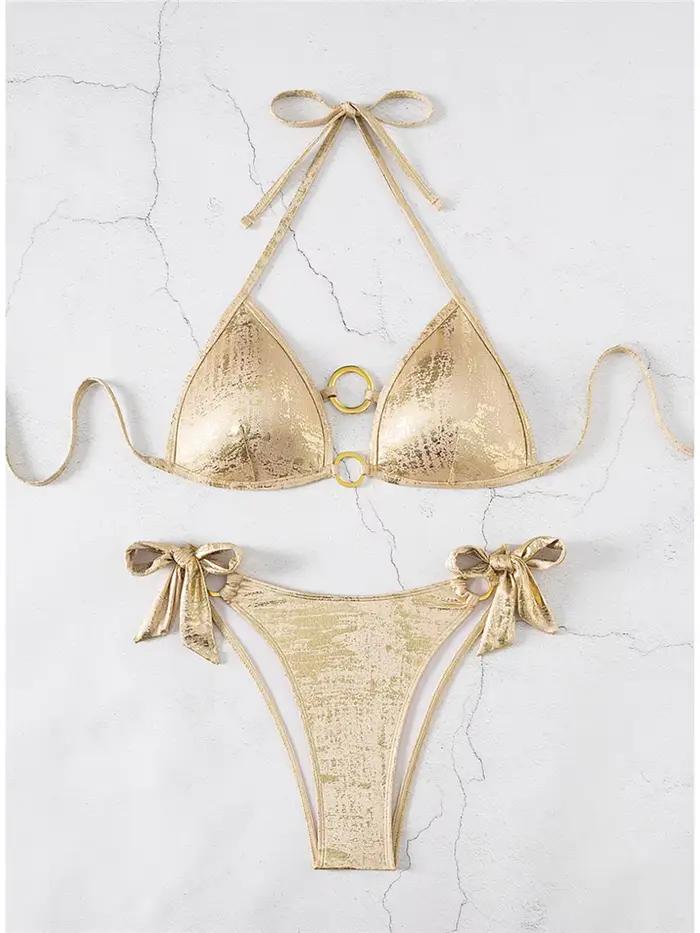 Bikini licou scintillant femmes maillots de bain femme maillot