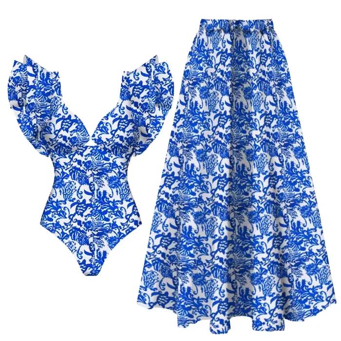 Maillot de bain une pièce à volants