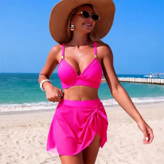 Maillot de bain sexy taille haute pour femme