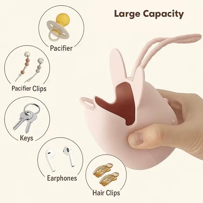 1pc bébé Silicone porte-sucette étui, 100% Silicone souple porte-mamelon conteneur boîte garder sucette étui sucettes