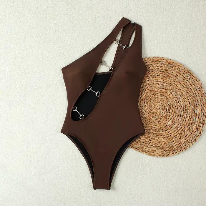Maillot de bain une pièce sexy asymétrique 2025 pour femme