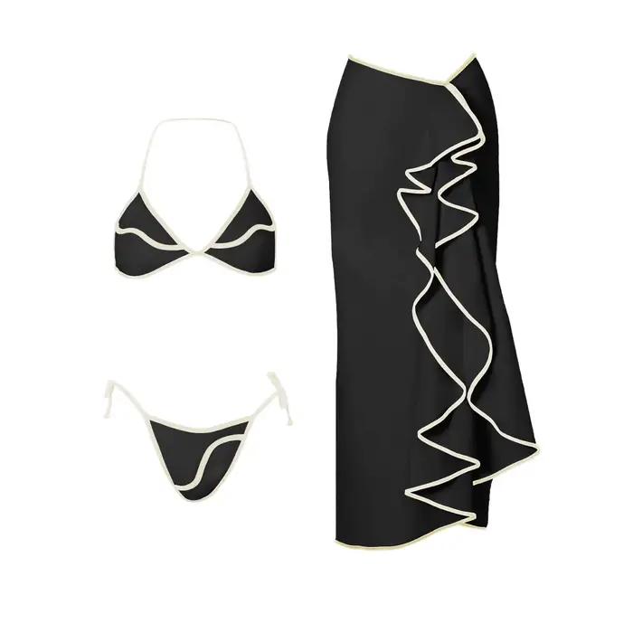 Sexy 3 pièces ensemble Bikini Micro