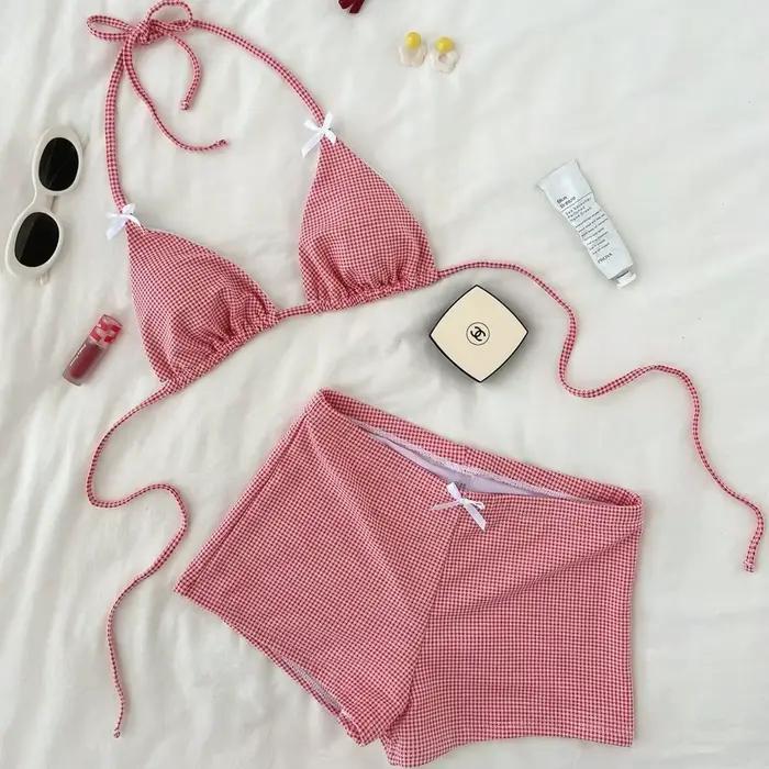 Maillot de bain tankini à carreaux 2026 pour femme