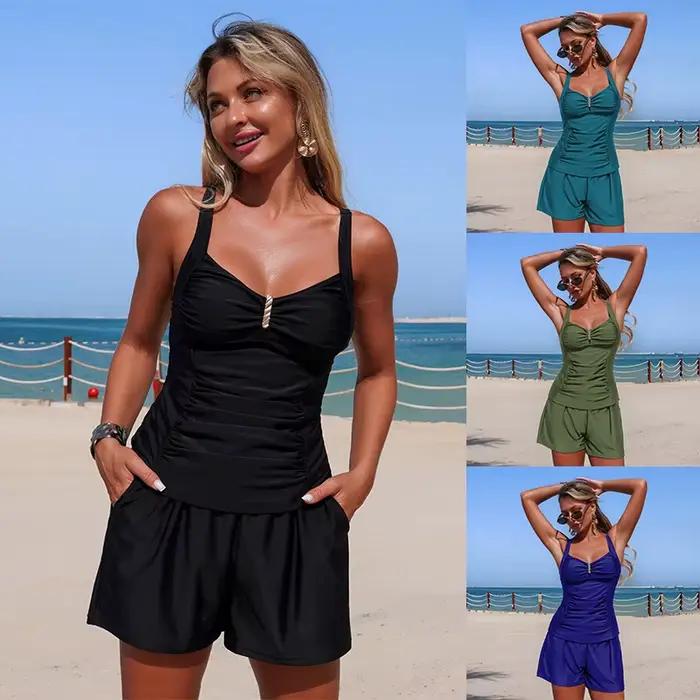 Maillot de bain tankini halter pour femme