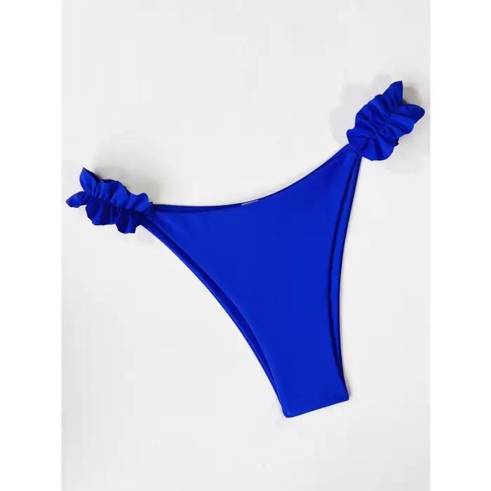 Push Up Bikini ensemble femmes maillots de bain Sexy froncé jarretelle maillot