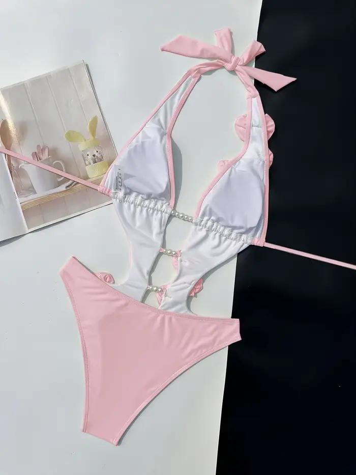 Maillot de bain rose rouge