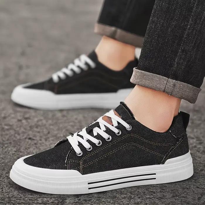 Hommes grande taille 47 48 toile bleue à lacets mode sport décontracté baskets étudiant garçons tennis chaussures confortables