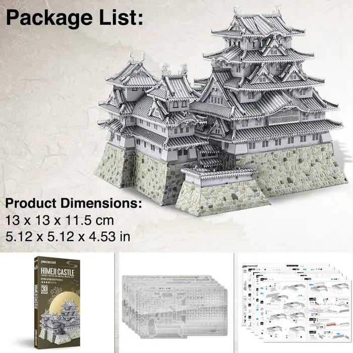 Piececool – Kits de Construction de maquettes Notre-Dame de Paris, série de Construction Himeji-jo, puzzle 3D en métal, jouet de maison à monter soi-même, cadeau de noël