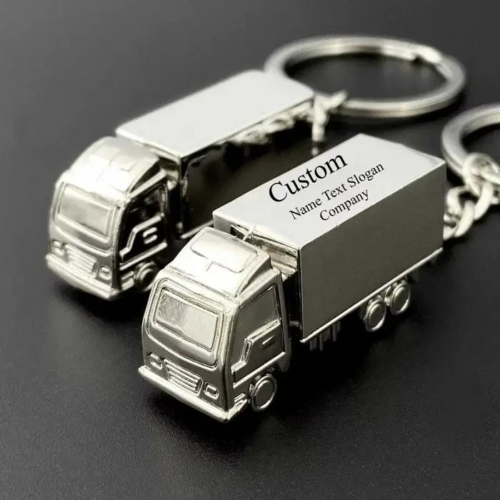 Porte-clés en métal personnalisé, design camion, porte-clés de voiture, porte-clés de moto, pendentif exquis pour homme, cadeau