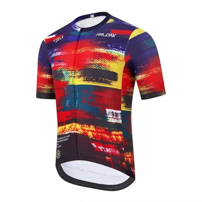Maillot de cyclisme homme RAUDAX, respirant, à manches courtes, pour la course, le vélo de route, le sport en plein air, Camisetas De Hombre