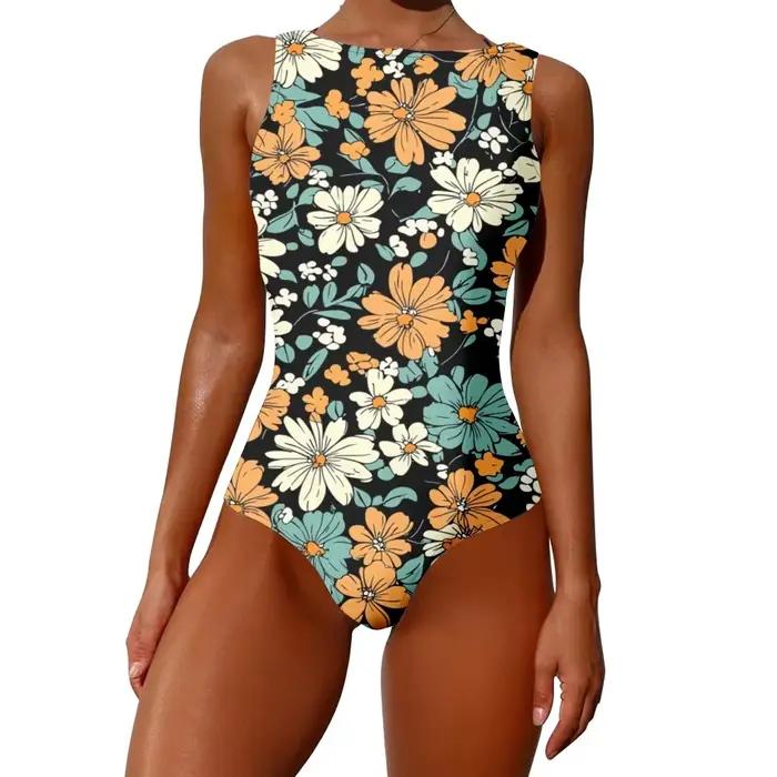 Maillot de bain une pièce imprimé floral tropicaux