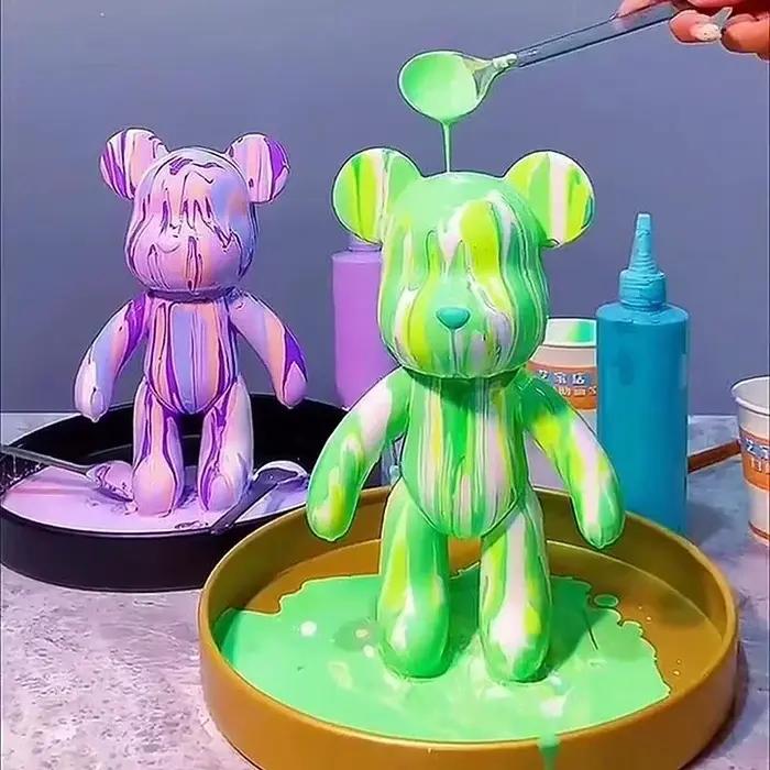 Peinture à la main en plastique de l'embryon blanc des scanner, modèle de jouet d'ours de violence, construction de nuits parent-enfant, 53cm