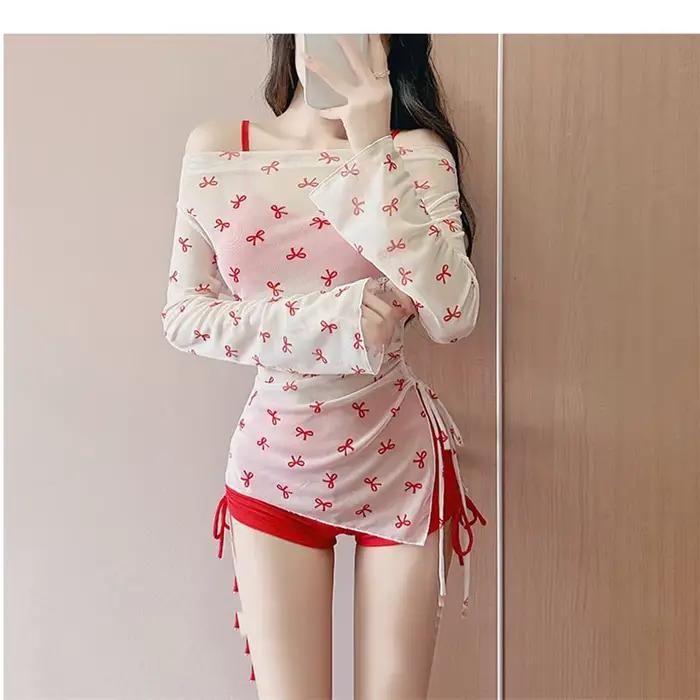 Maillot de bain coréen rouge