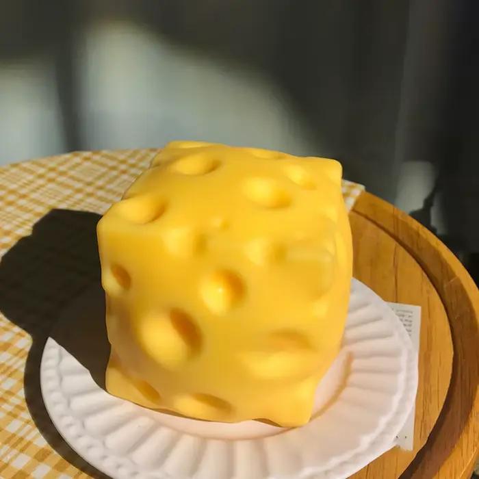 Jouet à presser en forme de fromage de 5 cm, taille extra large, jouet anti-stress en forme de fromage, rebond lent, boule modelable pour adultes, cadeaux, nouveauté 2026