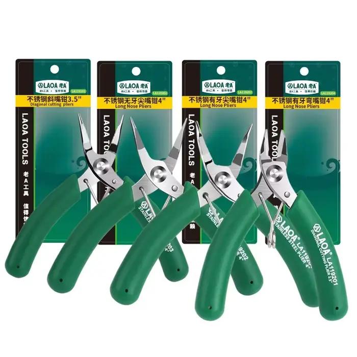 Mini-cisaille diagonale LAOA 3,5 pouces en acier inoxydable, pince coupante à bec long, ciseaux électroniques, coupe-fil