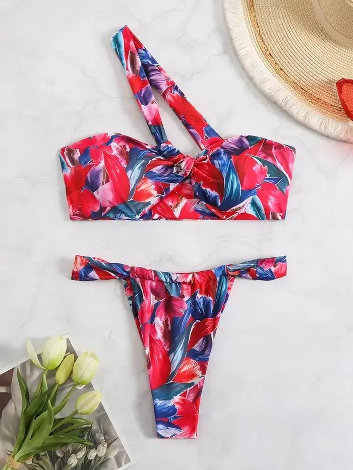 Bikini maillot de bain pour femme 2025 une épaule maillots