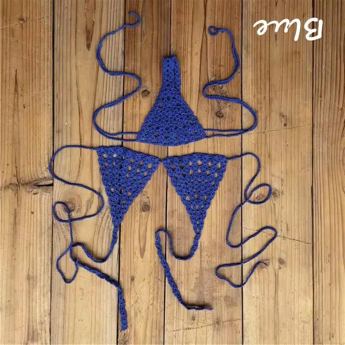 Mini ensemble de Bikini au Crochet fait à la main pour femmes